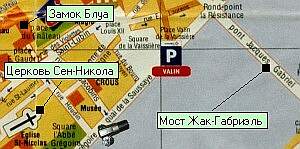 План местности с точкой и объектом съемки